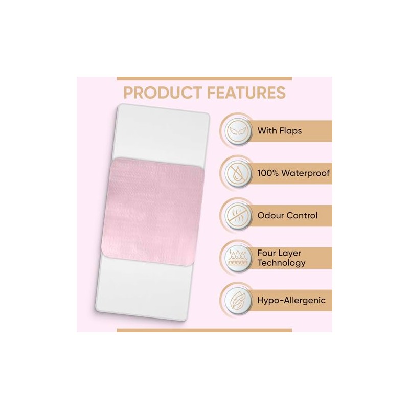 2 x Washable Incontinence Bed Pads Pink | 85 x