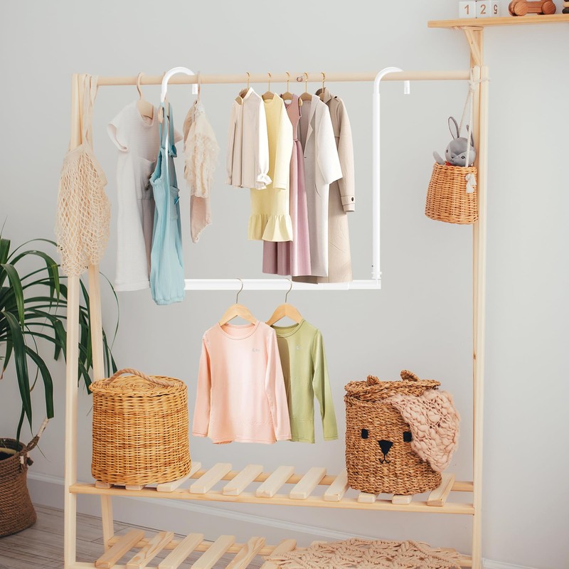 Luvenia Hanging Closet Rod Adjustable Width Height Closet Rod For