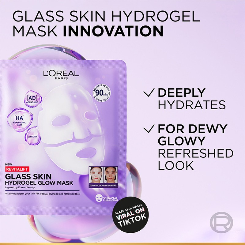 L'Oréal Paris L’Oréal Paris Revitalift Glass Skin Hydrogel Glow Mask,