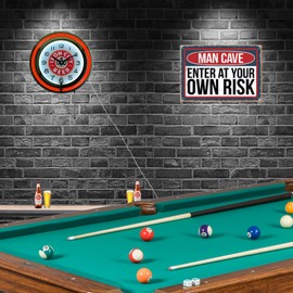 15" Iron City The Beer Drinker's Beer Double Neon Clock Man Cave Decor (Red)