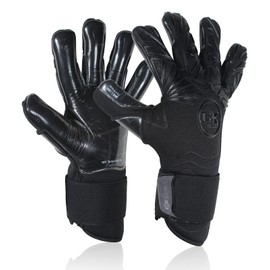 GK Saver Bravo B1 Blackout professional argo negative cut Savefingers giga grip Football goalkeeping gloves size 6 to 11.(Bravo Blackout YF 8)