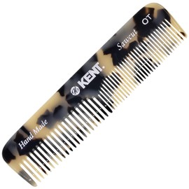 Kent OT TW Pocket Comb - Handmade Fine and Wide Tooth Hair Comb for Men, Women, and Kids - Travel, Beard, and Mustache Comb - Saw Cut and Hand Polished Made in England