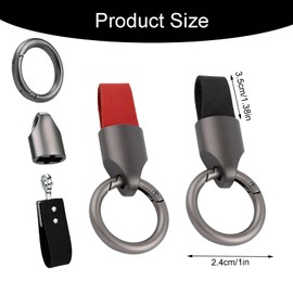 Wqafe Car Key Chain Clip, Leather Multifunctional Keychain Car Key Chain Ring Clip Key Fob Holder Keychain with Keyrings Zinc Alloy Buckle