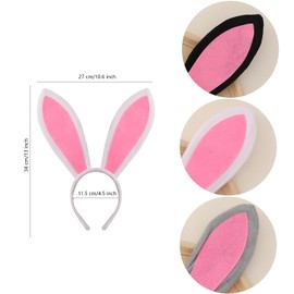 HIXNUG 2 Pieces Rabbit Ears Hair Bands Easter Two Tone Bunny Ears Headband Cute Rabbit Head Wear Cosplay Party Fancy Dress Costume for Easter Halloween Christmas Party Decorations(White pink)