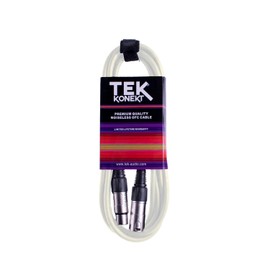 Premium XLR Cable for a Clear Audio Signal with Balanced Male to Female Microphone Lead, plus Cable Tie, for professional DJ, stage and studio (White, 10m)