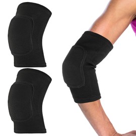 Qianyu Breathable Protective with Thicken Sponge Elbow Support Compression Elbow Brace Support Fitness Sports Recovery Protector Badminton Basketball Breathable Elbow Wraps for Kids Men and Women