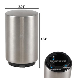 Esdiplot Stainless Steel Push Down Bottle Opener, 6-Pack Silver Beer Bottle Opener