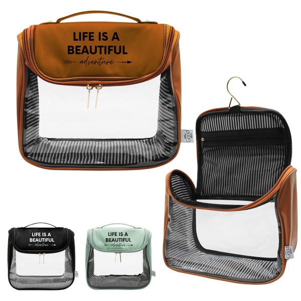 Miss Good Vibes Toiletry Travel Organizer, Cosmetic Hanging Hook Case,