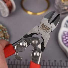 The Beadsmith Heavy Duty Cutter – 6.5 inches (165mm) – Hardened Steel Blades – Red Comfort Grip Handle with Safety Lock – Tool for Jewelry Making, Electronics and Micro Mechanics