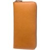 Berkut Tochigi Leather x Himeji Leather Long Wallet, Unisex, Round Zip, Luxury YKK Large Capacity, Camel