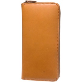 Berkut Tochigi Leather x Himeji Leather Long Wallet, Unisex, Round Zip, Luxury YKK Large Capacity, Camel
