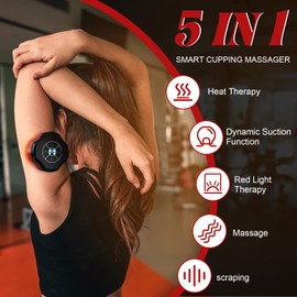 ITEFDTUTNE 2 Pack Smart Cupping Set Massager,4 in 1 Electric Cupping Set,Red Light Relieves Muscle Soreness,Circulation & Tighter Skin,Portable Electric Cupping Kit