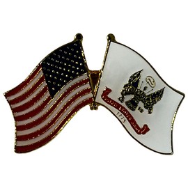 Pack of 24 USA & Army Emblem White Wavy Flags Motorcycle Hat Cap Lapel Pin M-060