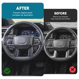 INTGET Steering Wheel Panel Cover for 2024 2025 Toyota Tacoma Accessories ABS Plastic Interior Decoration for Tacoma SR/SR5/TRD PreRunner/Sport/Off-Road (Carbon Fiber, Steering Wheel Panel Cover)