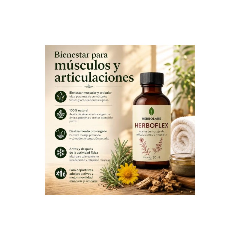 Herbolare Herboflex Aceite para Movilidad Muscular y Articular 50 ml
