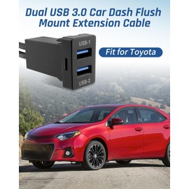 Wujexuhe Dual USB 3.0 Car Dash Flush Mount Extension Cable, Length 3.3FT (1M) Fit for Toyota, Size 1.3"x0.86"x 2.15" (Type A)