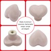 Kemcatui 6-Pack Pink Ceramic Cabinet Knobs - Heart-Shaped Drawer Knobs
