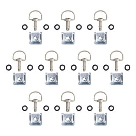 MOTO4U otorcycle Race Fasteners Quick Release D-Ring Race Fasteners Type C 14mm Matt Sliver(10 Pack)