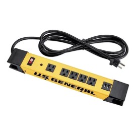 Regleta Magnética De 5 Salidas/carcasa De Metal Y 2 Pts Usb