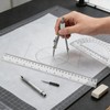 Tdfronien 3 Packs Plastic 12 Inch Ruler,6 Inch Clear Protractor