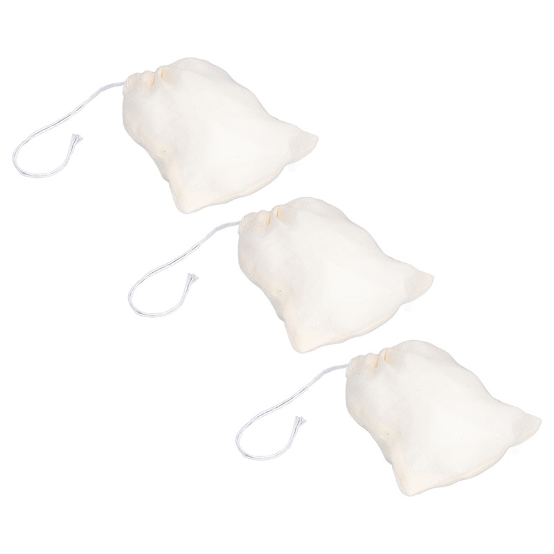 100Pcs Drawstring Cotton Bags 8cmx10cm Reusable Filter Tea Residue Environmentally