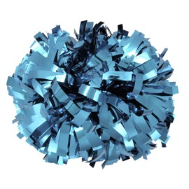ICObuty Metallic Cheerleader Cheerleading Pom Poms 6 inch 1 Pair 2 Pieces (Columbia Blue)