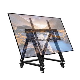Duiliuu Low Height Mobile TV Stand, Rolling TV Stand with Wheel for 26-65 inch TV, Hight Adjustable, 36° -68° Adjustable Viewing Angle,Max 50KG, Vesa 600×500
