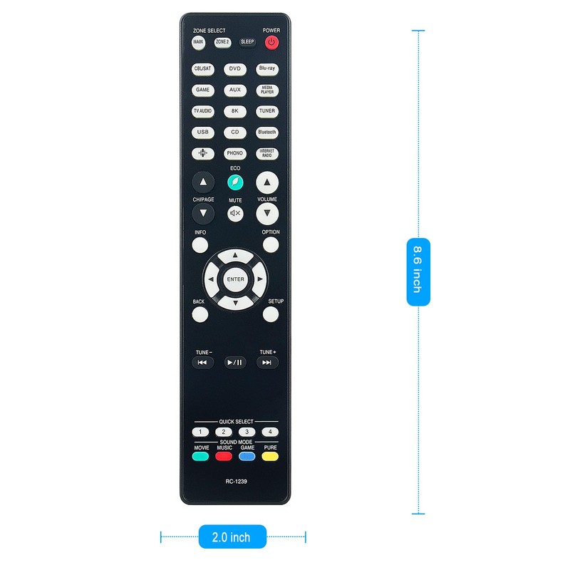 Replacement Remote Control RC-1239 Applicable for Denon AVR-X2700H AVR-S960H AVR-X3700H