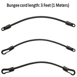 pack of 3 — Gunwale/Deck Mount Retractable Rod Tie-Down, Fishing Stretch Rod Tamer Straps Pole Holder Deck Mount Connector, Lashing Straps Shock Cord Hook Kayak Bungee Cord Camping,Marine Nautical Use