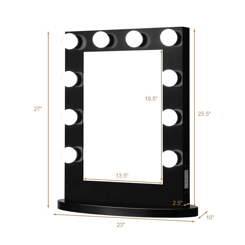 GLACER Hollywood Vanity Mirror with Lights, LED Illuminated Cosmetic Mirror