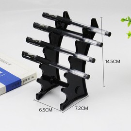 2pcs Plastic Ballpoint Pen Holder, 6-Slots Pencil and Makeup Brush Desk Organizer for Pen Storage and Display