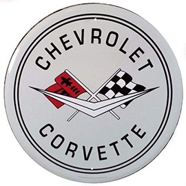 Signs 4 Fun Round Sign | Corvette Grey | 12” Diameter | Embossed Aluminum Sign | Made in the USA