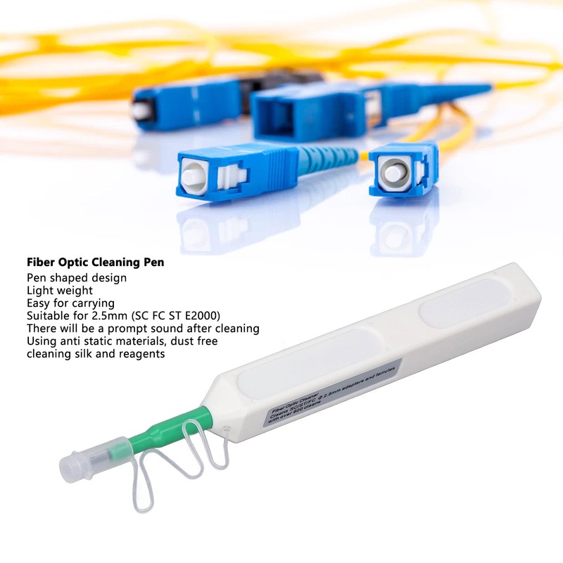 Fiber Optic Cleaning Pen Sound Prompt 180 Degree Clean Low