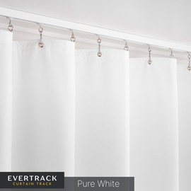 EverTrack Curtain Track - Ceiling Mounted Curtain Rail for Curtains, Drapes, and Room Dividers - USA Made - Mini (4 Feet), Pure White