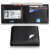Wallet with AirTag Holder - Bifold Genuine Leather RFID Blocking
