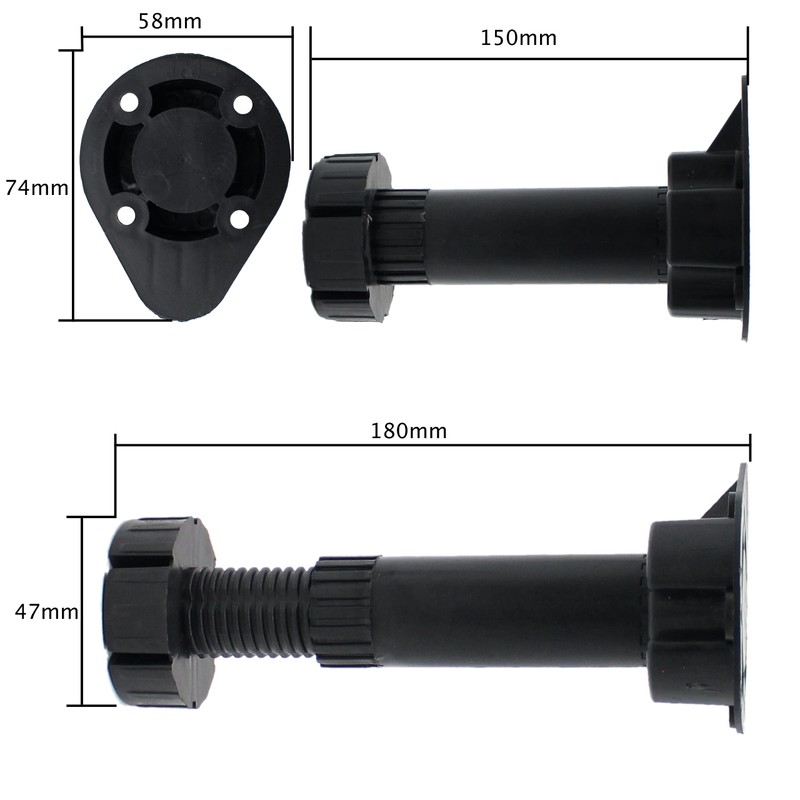 EAI Kitchen Unit Cabinet Legs | Adjustable Height 150mm to