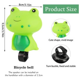 VIDSTW Bicycle Horn Children's Bicycle Bell Children Cute Bell Bicycle Children for Boys and Girls Horn Bicycle Loud Bicycle Horn for Bicycles Scooter Balance Bikes Tricycles (Frog)