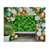 ZZBYSM 7X5FT Cube Pattern Photo Backdrop Green Square Party Photography