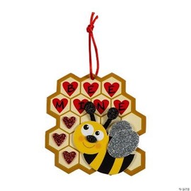 Valentine's Day Bee Mine Ornament Craft Kit - 12 Sets - DIY Crafts for Kids, Perfect For Valentine's Day Parties or Events