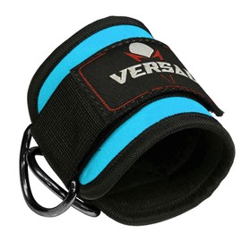 VERSAL Ankle Straps for Cable Machines Attachment Gym Ankle Cuff 7mm Padded Double D Weight Lifting Ankle Strap for Men Women,Glute Workouts,Leg Extensions,Curls,Booty Hip Abductors (Single, Cyan)