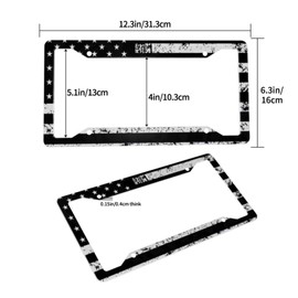 Black American Flag License Plate Frame for Women and Men 1 Pcs Personalise Aluminum Car License Plate Cover Patriotic License Plate Holder 4 Hole Standard USA Auto Tag Frame