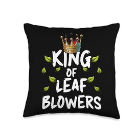 King Of Leaf Blowers Autumn Leaf Blower Throw Pillow