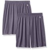 Soffe Boys' Interlock Short, Gunmetal (2 Pack), Medium