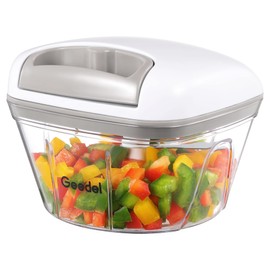 Geedel Onion Cutter, 500 ml Chopper with Pulley, Vegetable Cutter Manual with Stainless Steel Blades, Multi Chopper Onion Chopper for Vegetables, Fruits, Onions, Nuts, Garlic