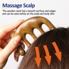 Wooden Massage Comb with Wide Tooth, Scalp Massager Round Tooth
