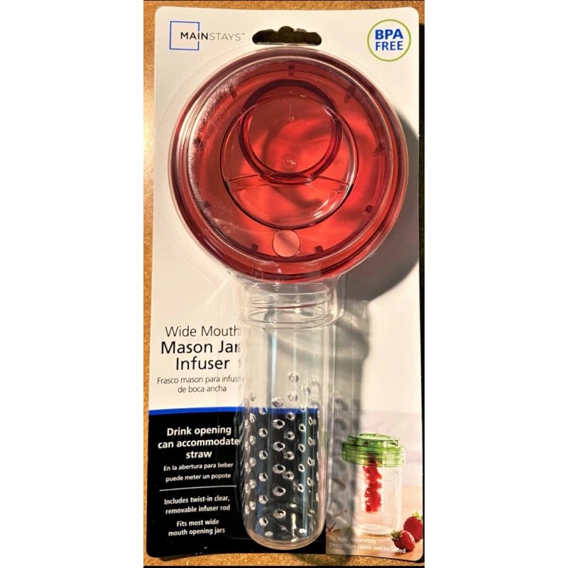 Mainstays Mason Jar Infuser Lid, Wide Mouth, with Opening for