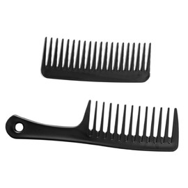 SAFIGLE 2pcs Portable Wide Tooth Hair Detangling Combs Static Travel Hair Styling Tool for Men Women Students for Wet and Dry Use Black