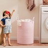 MOJOSCEND 15Dx20H inches Large Pink Hamper Laundry Basket for Baby