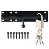 Alise 6-Inch Slide Bolt Gate Latch Safety Door Lock with Padlock and Keys,5/8-Inch Dia Bar Heavy Duty Solid Stainless Steel Black Finish MST8060-B