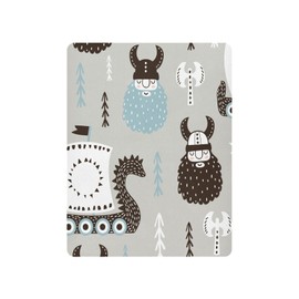 YEGAME Viking Boat Grey Fitted Crib Sheets for Unisex Baby, Soft and Breathable Portable Mini Stretchy Crib Sheet for Standard Crib and Toddler Mattresses, 52 * 28 Inch